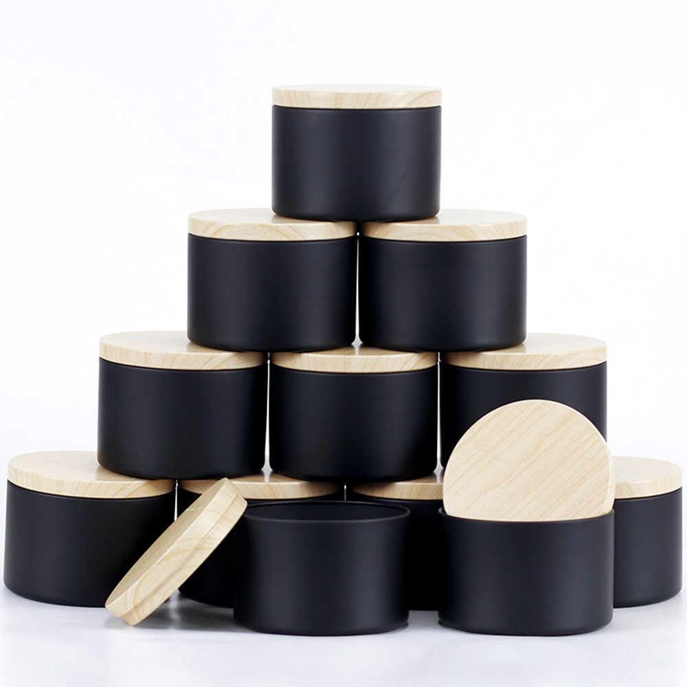 Candle Making Supplies Jars - Pots de bougies noirs de 4oz,