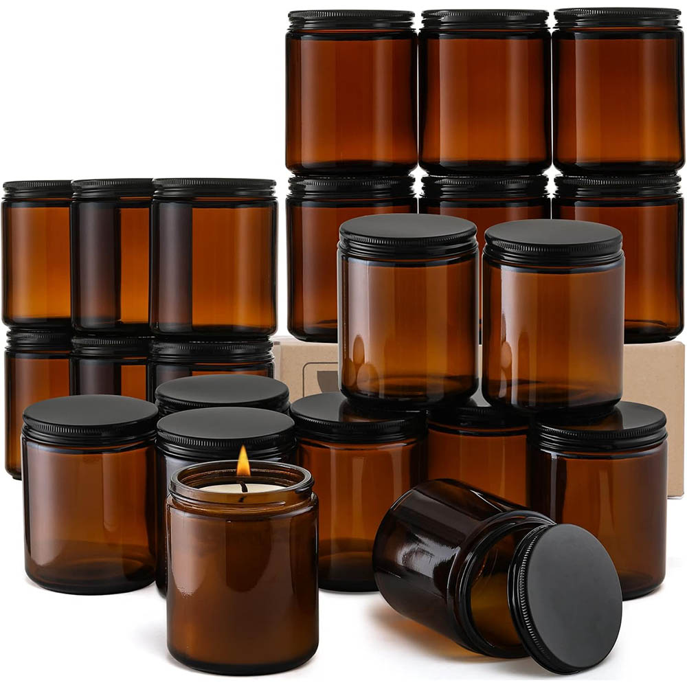 Mason Jar 8Oz - Bocaux en verre ambré de 8