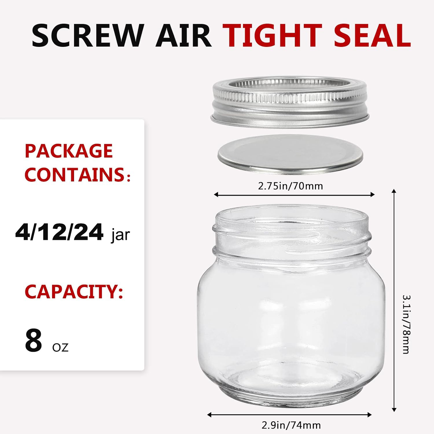 Bocaux Mason en verre à bouche - Mason Jar 8Oz avis et prix