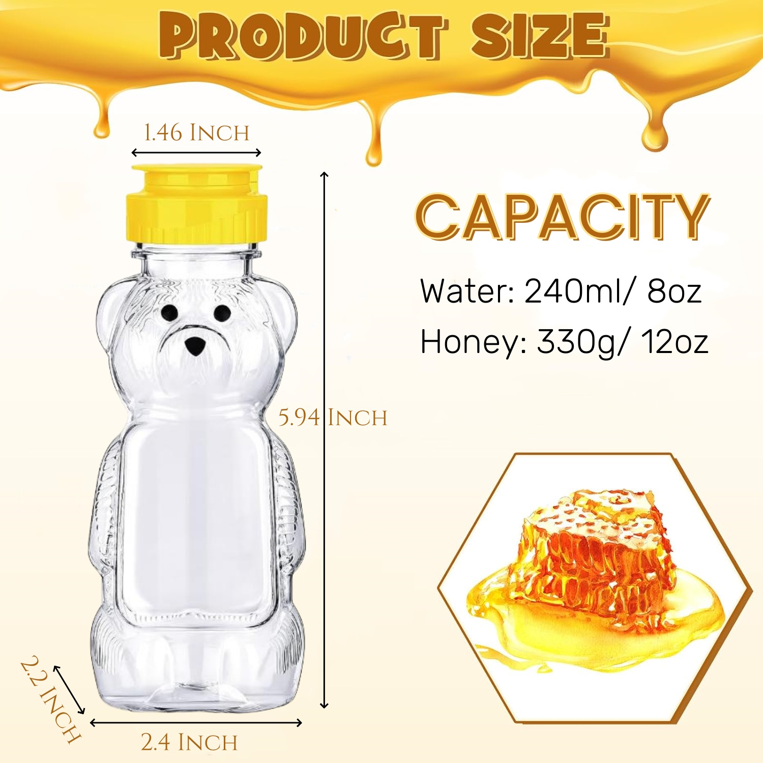 Pots de miel ours en plastique - Mason Jar 8Oz avis et prix